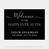 Modern Minimalist Black Wedding Welcome Sign Acryl Bord (Voorkant)
