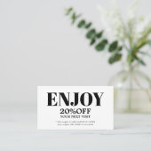 Modern Minimalist Black White Bold Beauty Kortingskaartje (Staand voorkant)