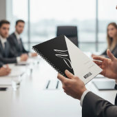 Modern Minimalist Black & White Chic Monogram Name Notitieboek