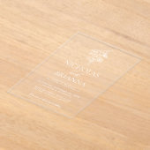 Modern Minimalist Black White Floral Wedding Acryl Uitnodigingen (Laagn)