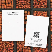 Modern Minimalist Black White Jewelry Display Card