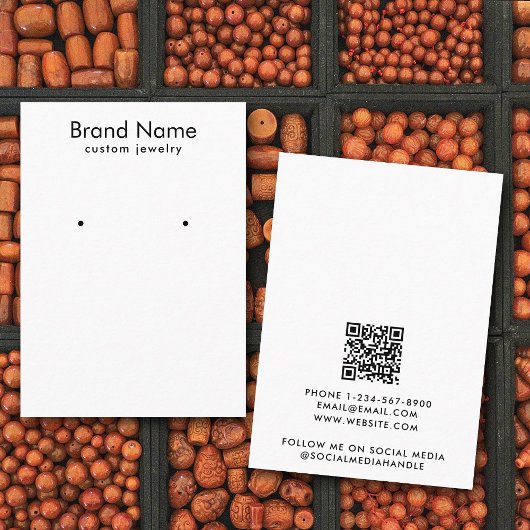 Modern Minimalist Black White Jewelry Display Card Visitekaartje