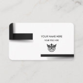 Modern Minimalist Black & White Logo Business Card Visitekaartje (Voorkant)