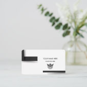 Modern Minimalist Black & White Logo Business Card Visitekaartje (Staand voorkant)