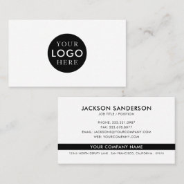 Modern Minimalist Black White Logo Professional Visitekaartje