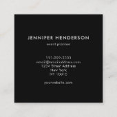 Modern minimalist black white marble professional vierkante visitekaartje (Achterkant)