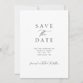 Modern Minimalist Black & White Photo Wedding Save The Date (Voorkant)