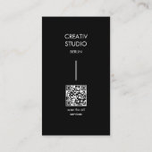Modern Minimalist Black White QR Code Visitekaartje (Achterkant)