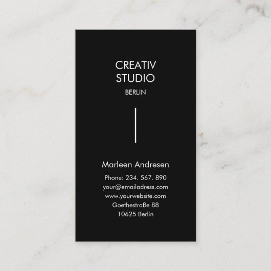 Modern Minimalist Black White QR Code Visitekaartje (Voorkant)
