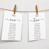 Modern Minimalist Black & White Seating Chart Card