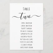 Modern Minimalist Black & White Seating Chart Card (Achterkant)