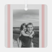 Modern Minimalist Black & White Sibling Christmas Metalen Ornament (Achterkant)