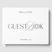 Modern Minimalist Black & White Wedding Gastenboek (Voorkant)