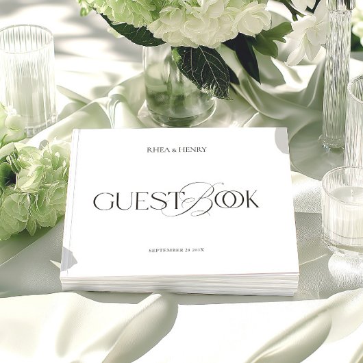 Modern Minimalist Black & White Wedding Gastenboek