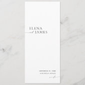 Modern Minimalist Black & White Wedding Program Programmakaart (Voorkant)