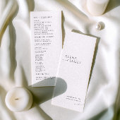 Modern Minimalist Black & White Wedding Program Programmakaart