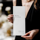 Modern Minimalist Black & White Wedding Program Programmakaart