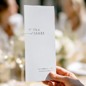 Modern Minimalist Black & White Wedding Program Programmakaart