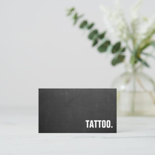 Modern Minimalist Blackboard Tattoo Professional B Visitekaartje (Staand voorkant)