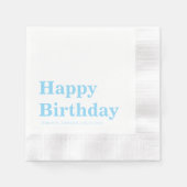 Modern Minimalist Blue Birthday Servet (Voorkant)