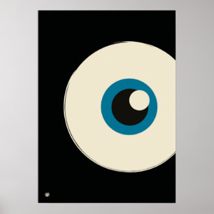 Modern Minimalist Blue Eye Abstract Art  Poster
