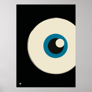 Modern Minimalist Blue Eye Abstract Art  Poster