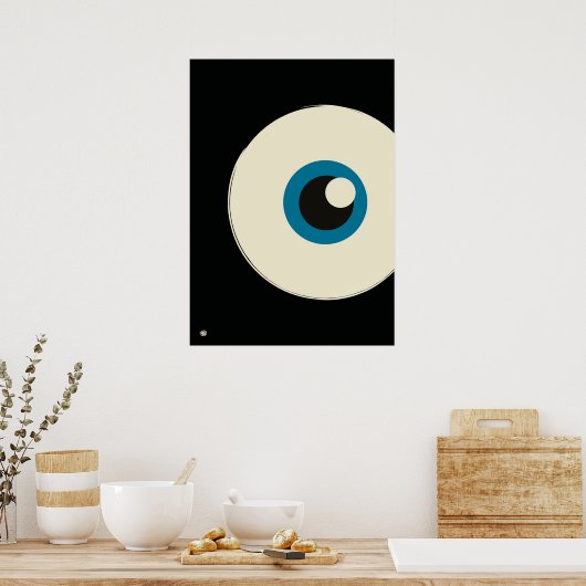 Modern Minimalist Blue Eye Abstract Art Poster (Keuken)