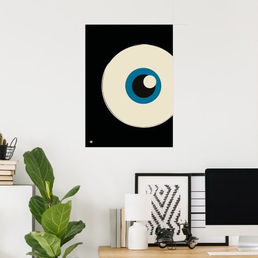 Modern Minimalist Blue Eye Abstract Art Poster (Thuiskantoor)