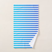 Modern minimalist Blue Turquoise ombre Stripes Bad Handdoek (Handdoek)