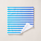 Modern minimalist Blue Turquoise ombre Stripes Bad Handdoek (Wasdoekje)