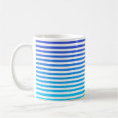 Modern minimalist Blue Turquoise ombre Stripes Koffiemok (Links)