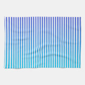 Modern minimalist Blue Turquoise ombre Stripes Theedoek (Horizontaal)