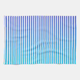 Modern minimalist Blue Turquoise ombre Stripes Theedoek