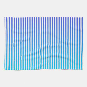 Modern minimalist Blue Turquoise ombre Stripes Theedoek