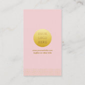 Modern Minimalist Blush Pink and Gold QR Code Visitekaartje (Achterkant)