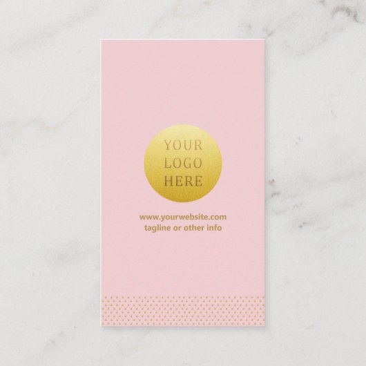 Modern Minimalist Blush Pink and Gold QR Code Visitekaartje (Achterkant)