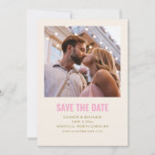 Modern Minimalist Blush Pink Gold Photo Wedding Save The Date (Voorkant)