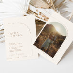 Modern minimalist Boho Arch Photo Wedding Kaart<br><div class="desc">Ontworpen om te coördineren met voor het "Collectie van de Uitnodiging van de Woningen van de "Minimalistische van de Arches". Klik op "Details" om meer informatie te wijzigen. Om de tekst te verplaatsen of de grootte, de doopvont, of de kleur te veranderen, klik "uitgeven gebruikend het Hulpmiddel van het Ontwerp"....</div>