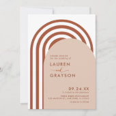 Modern minimalist Boho Arch Photo Wedding Kaart (Voorkant)