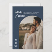 Modern minimalist Boho Arch Photo Wedding Kaart (Achterkant)