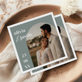 Modern minimalist Boho Arch Photo Wedding Servet