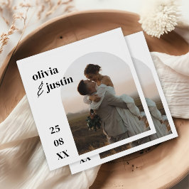 Modern minimalist Boho Arch Photo Wedding Servet