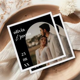 Modern minimalist Boho Arch Photo Wedding Servet