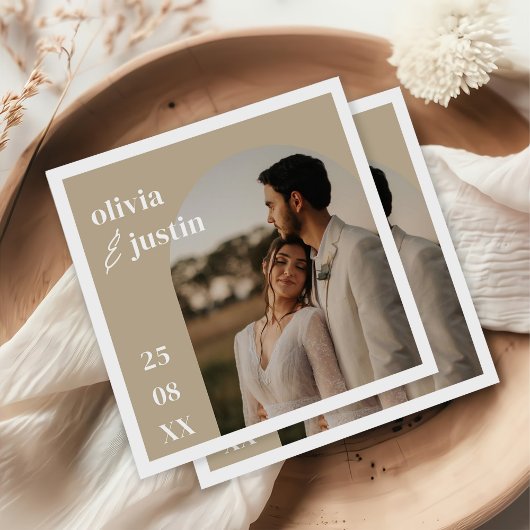 Modern minimalist Boho Arch Photo Wedding Servet