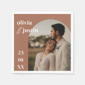 Modern minimalist Boho Arch Photo Wedding Servet (Voorkant)