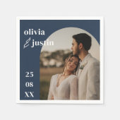 Modern minimalist Boho Arch Photo Wedding Servet (Voorkant)