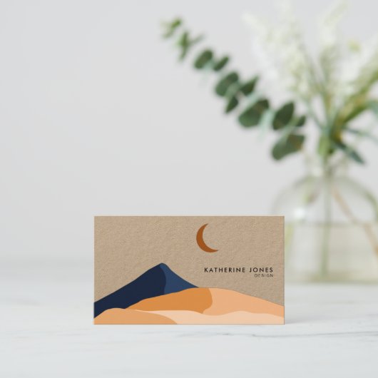 Modern minimalist Boho Chic Kraft Visitekaartje (Staand voorkant)