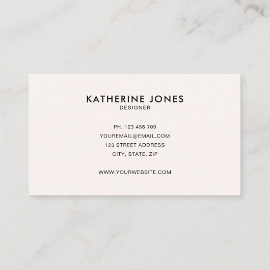 Modern minimalist Boho Chic Visitekaartje (Achterkant)