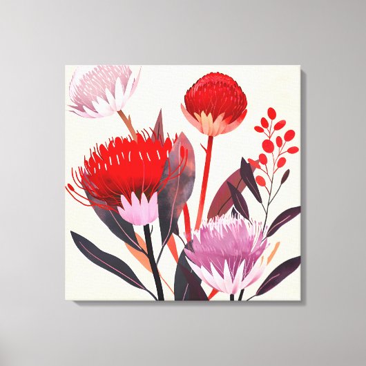 Modern Minimalist Boho Floral Botanical Canvas Afdruk (Voorkant)
