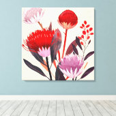 Modern Minimalist Boho Floral Botanical Canvas Afdruk (Insitu (Houten vloer))